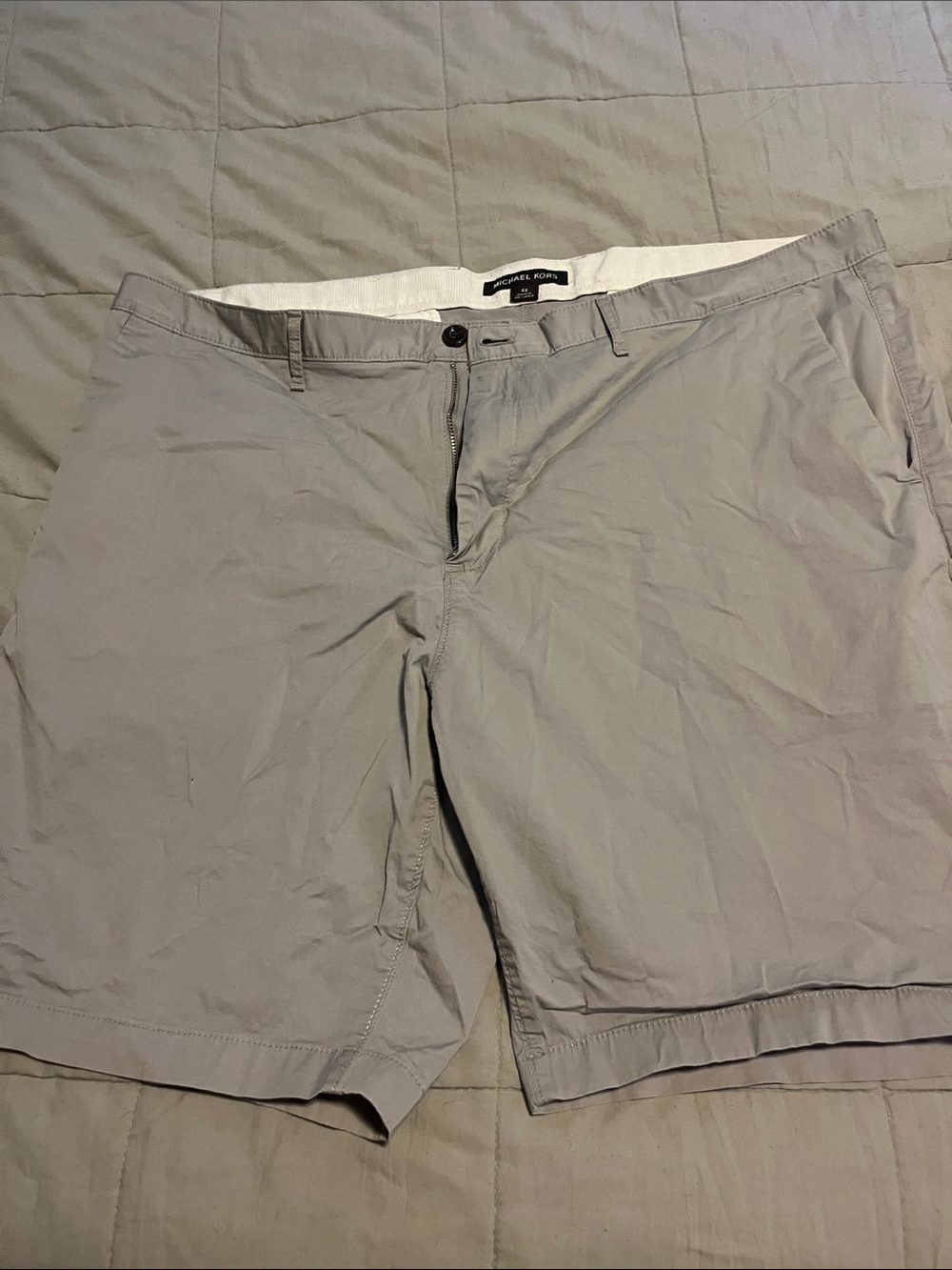 Michael Kors Light Gray Flat Front Men's Chino Shorts